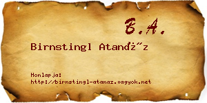 Birnstingl Atanáz névjegykártya